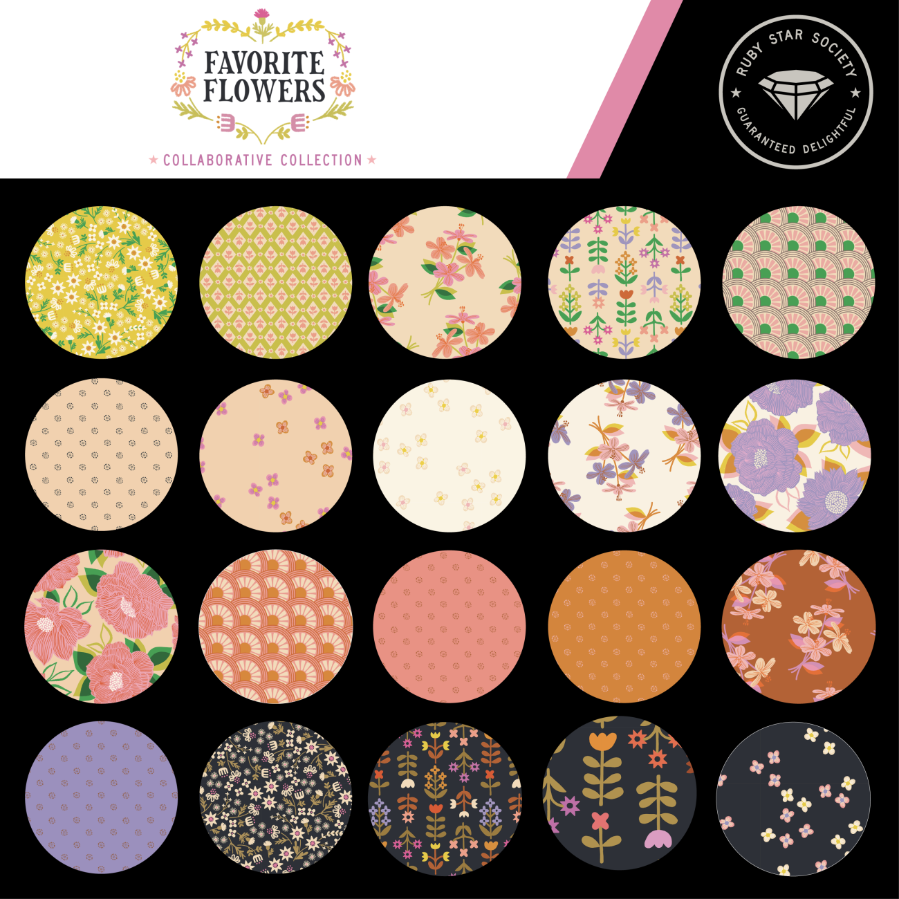 Baumwolle Patchwork - Ruby Star Society - Favorite Flowers - Blooming - Thistle